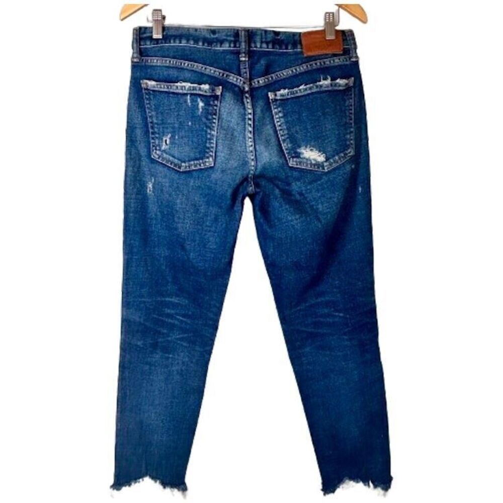 💐 Moussy Size 28 Vintage Skinny Jeans Blue Denim Ankle Distressed Japan $360 - Picture 4 of 14